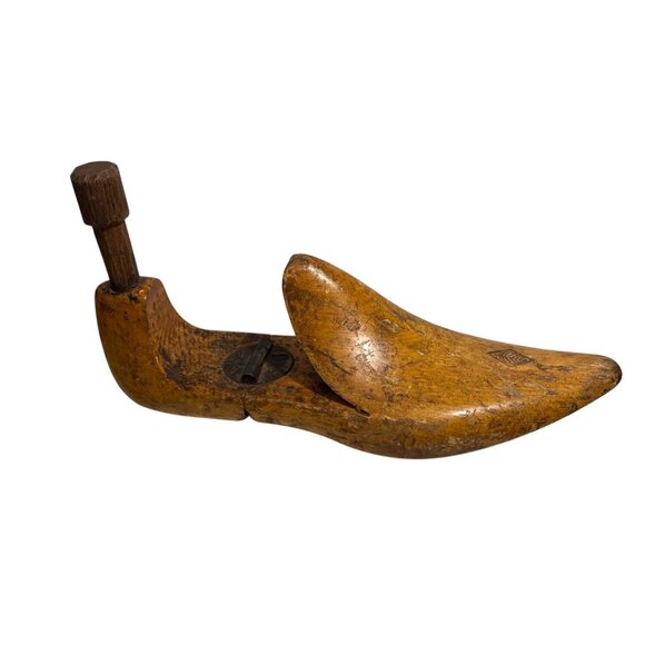 Vintage Wooden Shoe Stretcher Hinged Adjustable Right Foot - Picture 2 of 10